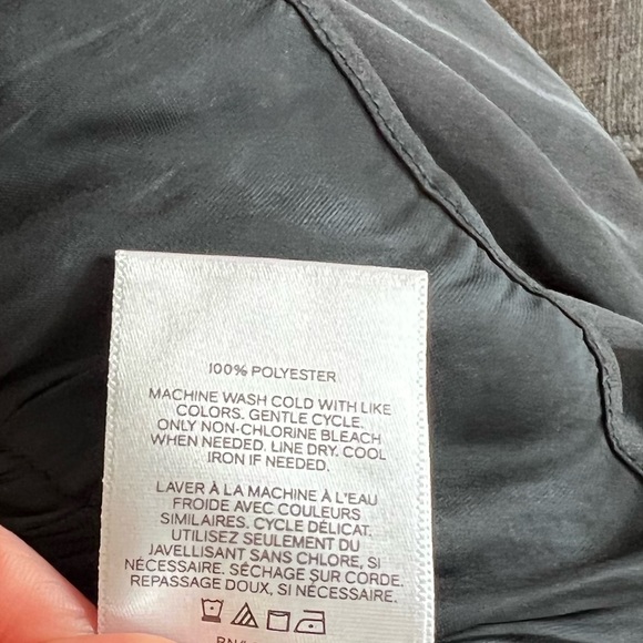 EXPRESS Peplum Tie Neck Black Blouse - Picture 5 of 5